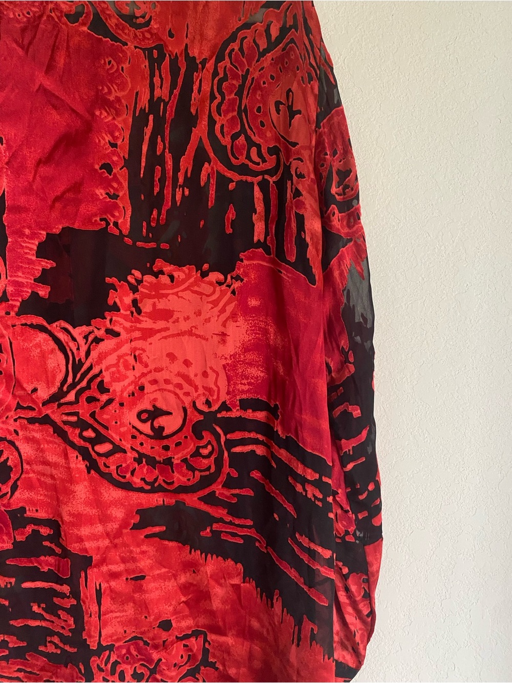 Vintage Y2K Burnout Vampy Sultry Silk Blend Grunge Edgy Blouse - Picture 10 of 10